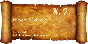 Mincz Ildikó névjegykártya